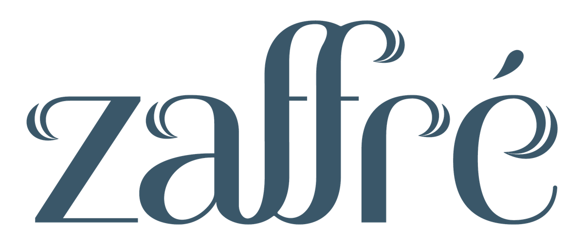 Zaffre logo in blue on a white background